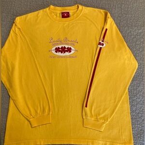 Vintage Lucky Brand Shirt Mens Medium Yellow‎ Long Sleeve Red Tag Shamrocks